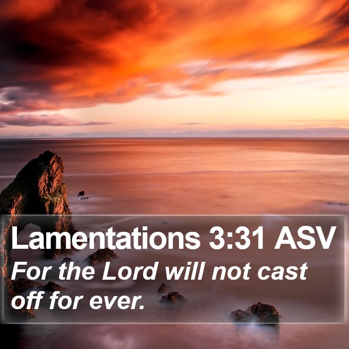 Lamentations 3:31 Asv - For The Lord Will Not Cast Off For