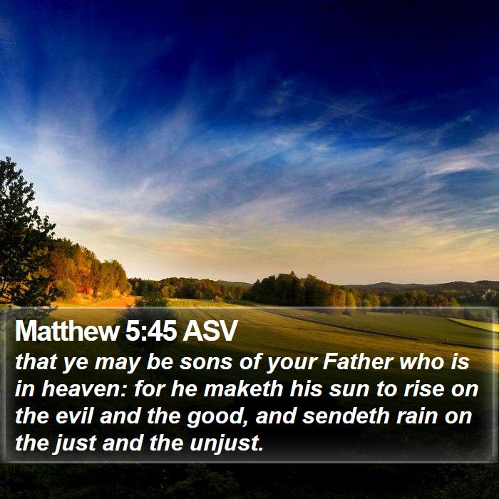 Matthew 545 Asv That Ye May Be Sons Of Your Father Who Is In