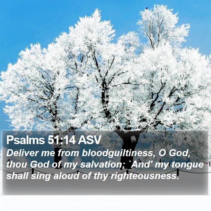 Psalms 51:14 Asv - Deliver Me From Bloodguiltiness, O God, Thou God