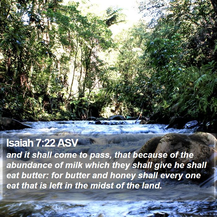 Isaiah 7:22 ASV Bible Verse Pictures