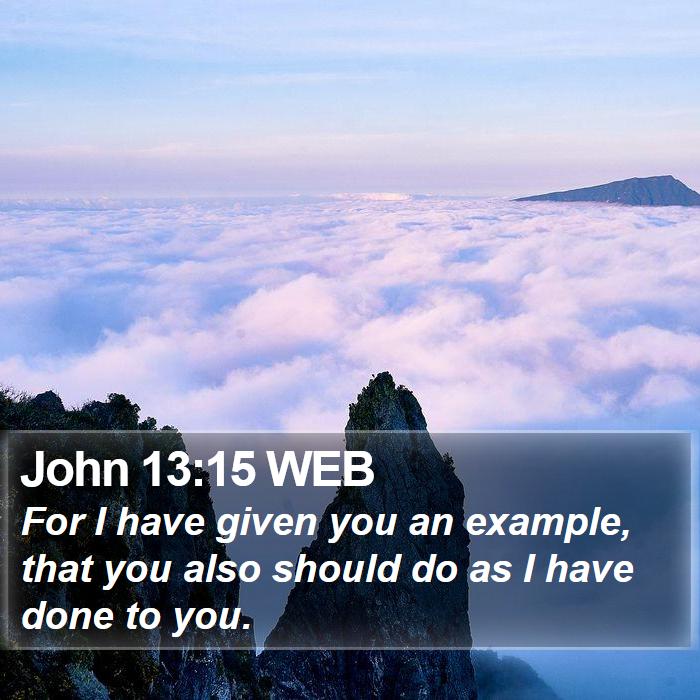 John 13:15 WEB - For I have given you an example, that you also