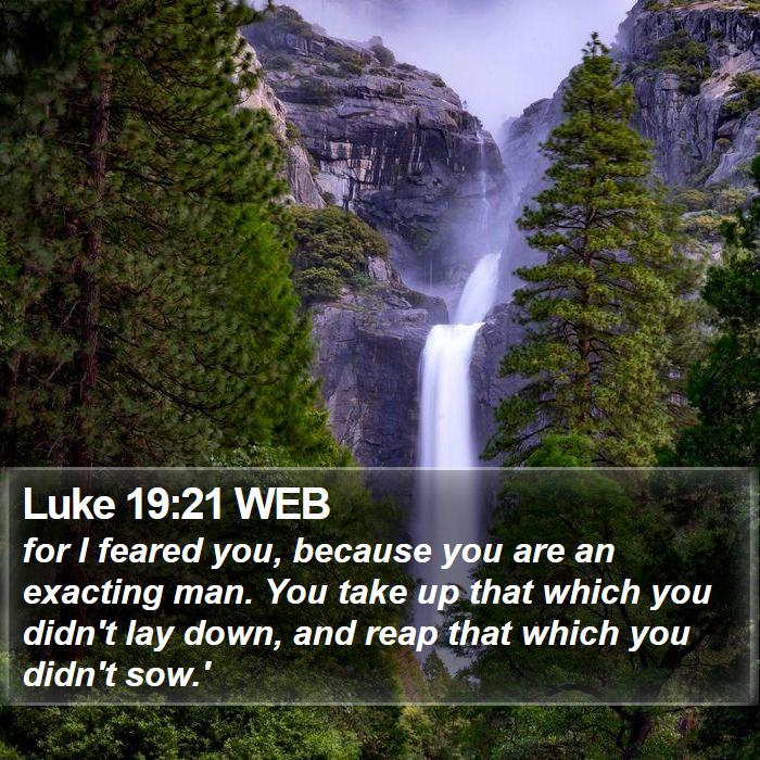 Luke 19:21 WEB Scriptures Images