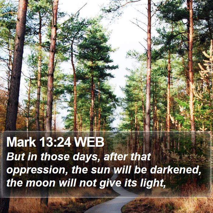 Mark 13:24 WEB - But In Those Days, After That Oppression, The Sun